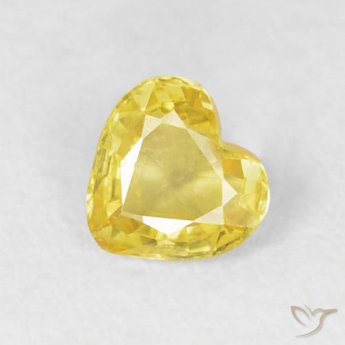 0.43ct 天然 中黄色 蓝宝石, 心形, VVS-VS