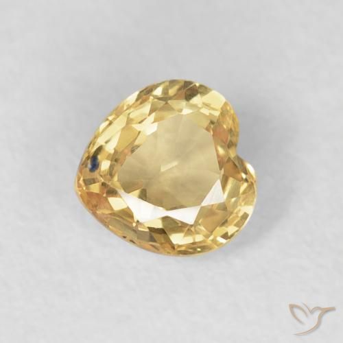 0.47ct 天然 淡黄色 蓝宝石, 心形, VVS