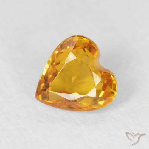 0.51ct 天然 Medium Light-Orange 蓝宝石, 心形, VVS-VS