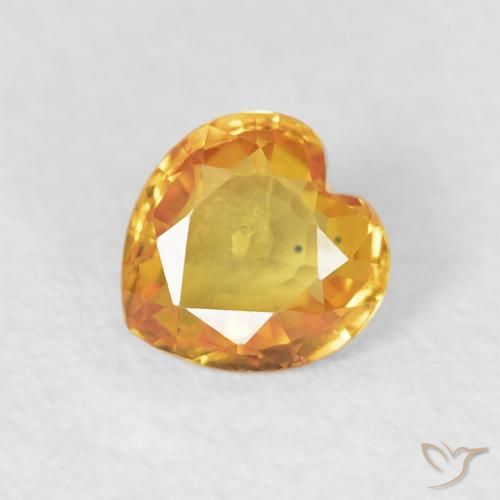 0.41ct 天然 中橙 蓝宝石, 心形, VVS-VS