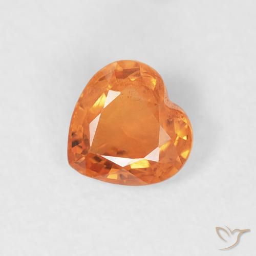 0.43ct 天然 亮橙色 蓝宝石, 心形, VS