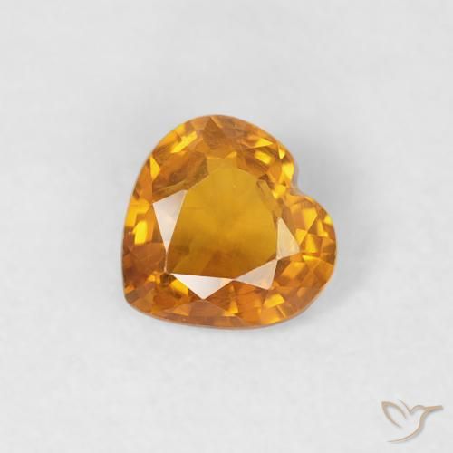 0.35ct 天然 深橙色 蓝宝石, 心形, VS