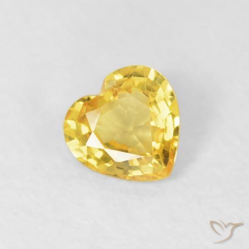 0.37ct 天然 中黄色 蓝宝石, 心形, VS