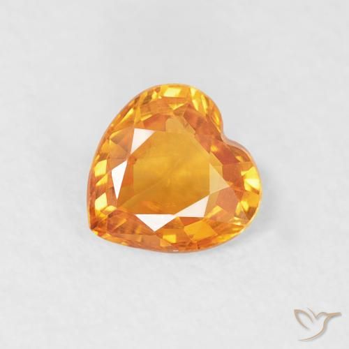 0.40ct 天然 中橙 蓝宝石, 心形, VS