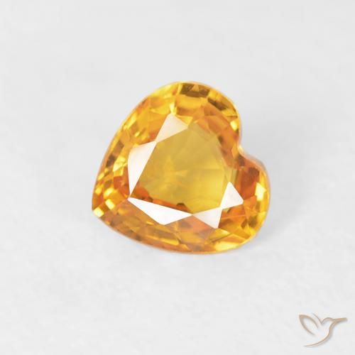 0.43ct 天然 中橙 蓝宝石, 心形, VS