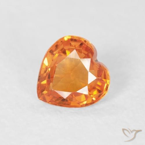 0.33ct 天然 红橙色 蓝宝石, 心形, VS