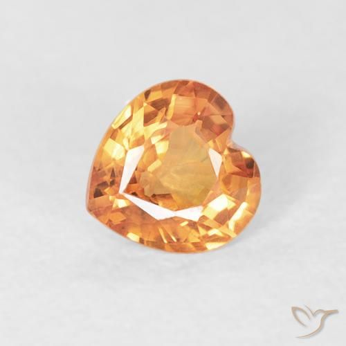 0.41ct 天然 浓橙色 蓝宝石, 心形, VS
