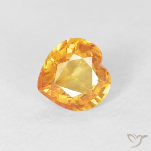 0.45ct 天然 橙金 蓝宝石, 心形, VS