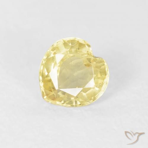 0.45ct 天然 淡黄色 蓝宝石, 心形, VS