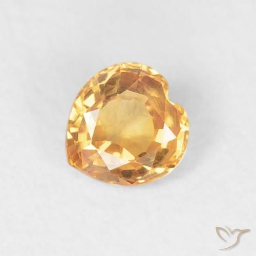 0.46ct 天然 金色 蓝宝石, 心形, VVS-VS