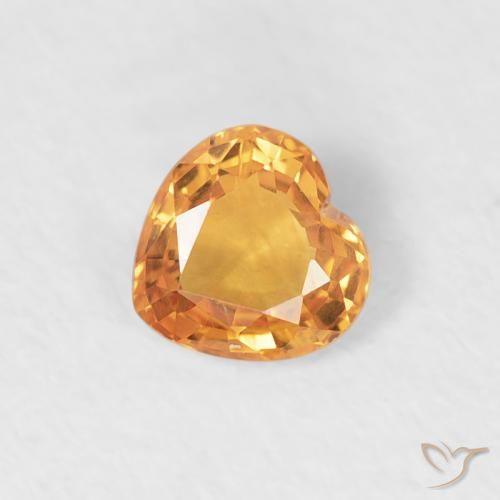 0.36ct 天然 浓橙色 蓝宝石, 心形, VVS-VS