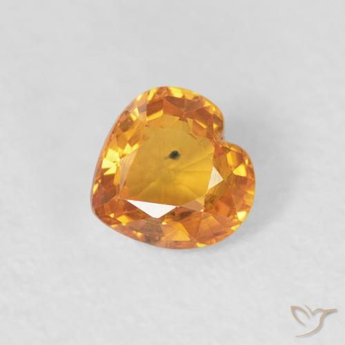 0.42ct 天然 黄金色 蓝宝石, 心形, VS