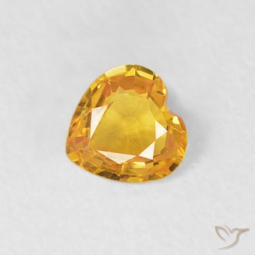 0.35ct 天然 中橙金 蓝宝石, 心形, VS