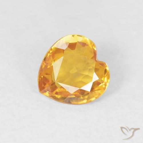 0.43ct 天然 黄金色 蓝宝石, 心形, VS
