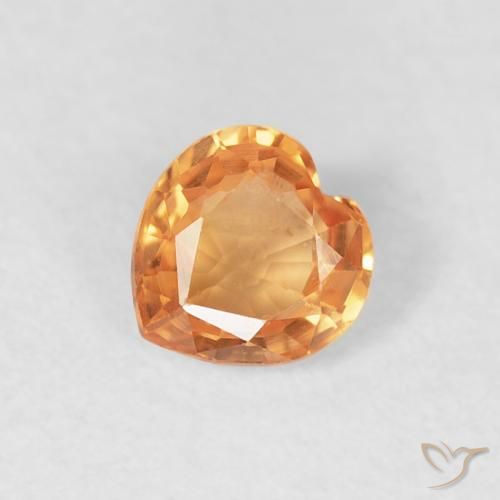 0.39ct 天然 亮橙色 蓝宝石, 心形, VVS-VS