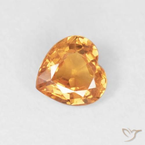 0.43ct 天然 亮橙色 蓝宝石, 心形, VVS-VS