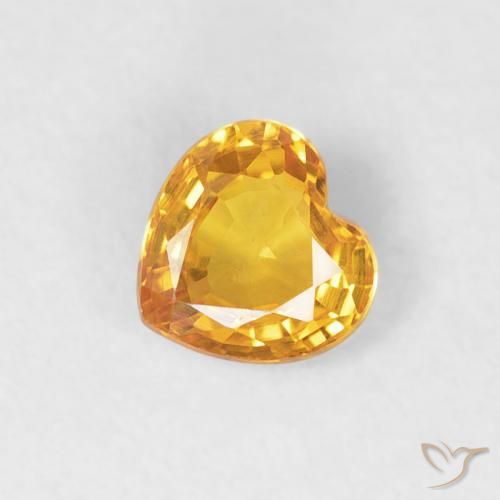 0.43ct 天然 中橙金 蓝宝石, 心形, VVS-VS