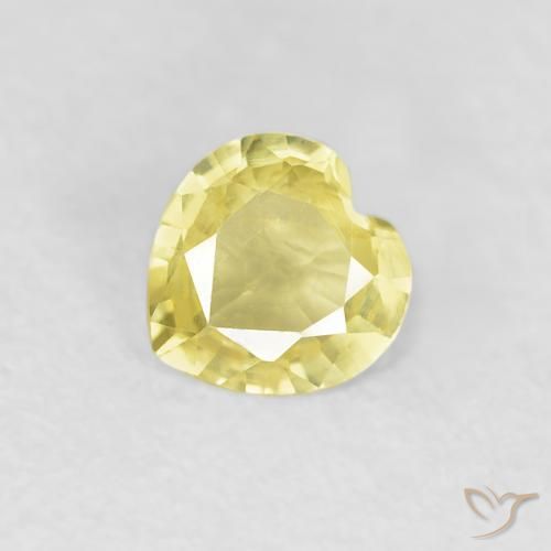 0.34ct 天然 淡黄色 蓝宝石, 心形, VVS-VS