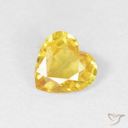 0.36ct 天然 金色 蓝宝石, 心形, VVS-VS
