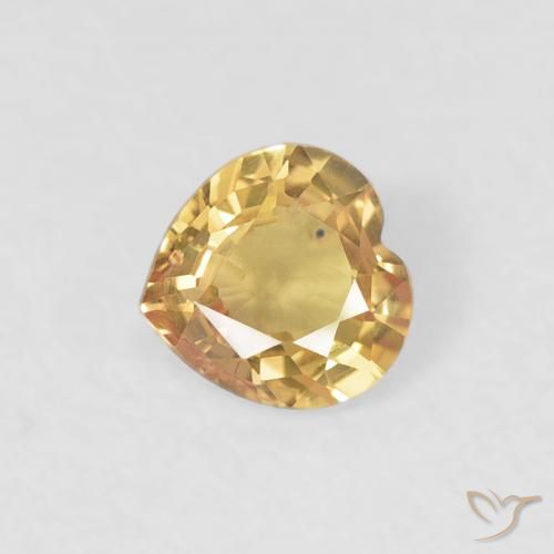 0.39ct 天然 黄金色 蓝宝石, 心形, VVS-VS