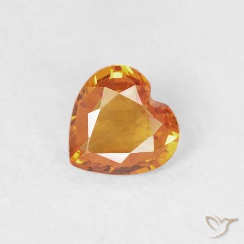 0.36ct 天然 杏橙 蓝宝石, 心形, VS