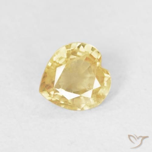 0.39ct 天然 浅金色 蓝宝石, 心形, VS