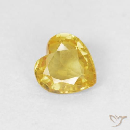 0.42ct 天然 中黄色 蓝宝石, 心形, VS