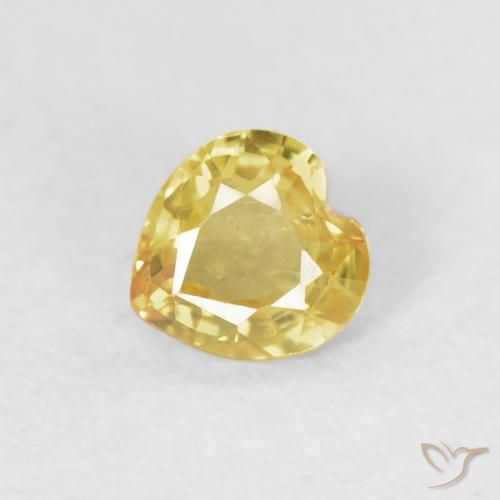 0.44ct 天然 浅金色 蓝宝石, 心形, VS