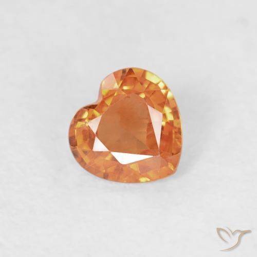 0.36ct 天然 中橙 蓝宝石, 心形, VS