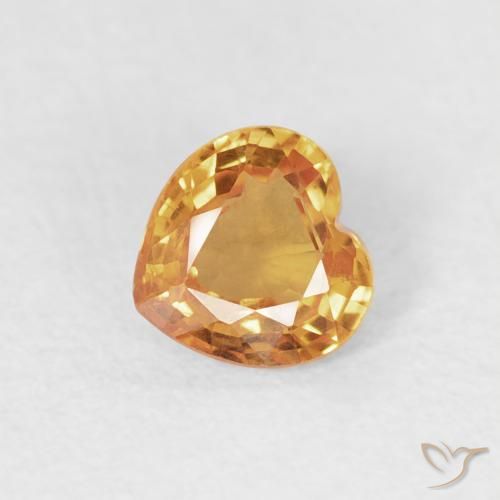 0.47ct 天然 橙金 蓝宝石, 心形, VS