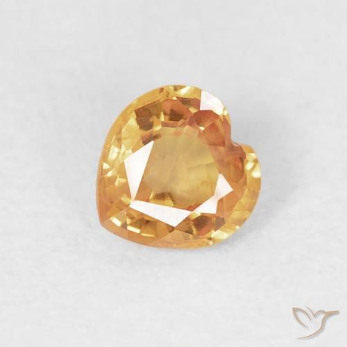 0.41ct 天然 橙金 蓝宝石, 心形, VS