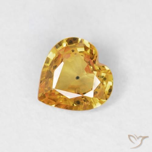 0.35ct 天然 中橙金 蓝宝石, 心形, VS