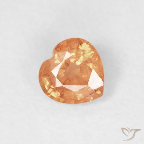 0.45ct 天然 中橙 蓝宝石, 心形, VS-SI