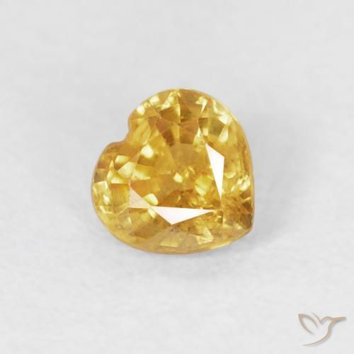 0.44ct 天然 金色 蓝宝石, 心形, VS-SI