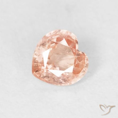 0.41ct 天然 桃橙色 蓝宝石, 心形, VS-SI