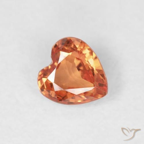 0.29ct 天然 中橙 蓝宝石, 心形, VVS