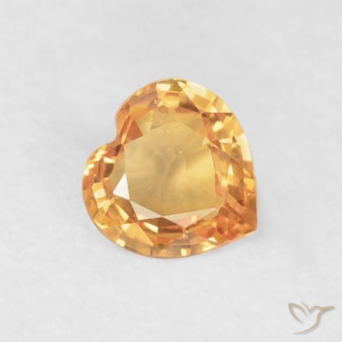 0.33ct 天然 橙金 蓝宝石, 心形, VVS