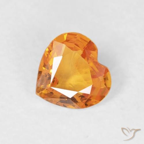 0.34ct 天然 深橙金 蓝宝石, 心形, VVS-VS