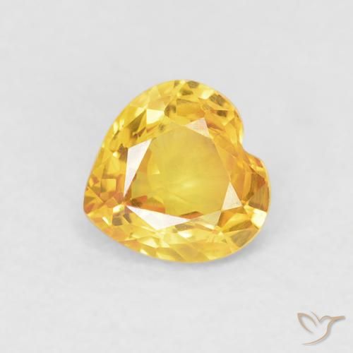 0.44ct 天然 金橙色 蓝宝石, 心形, VVS-VS