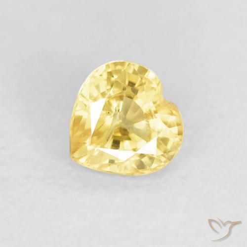 0.46ct 天然 中黄色 蓝宝石, 心形, VS-SI
