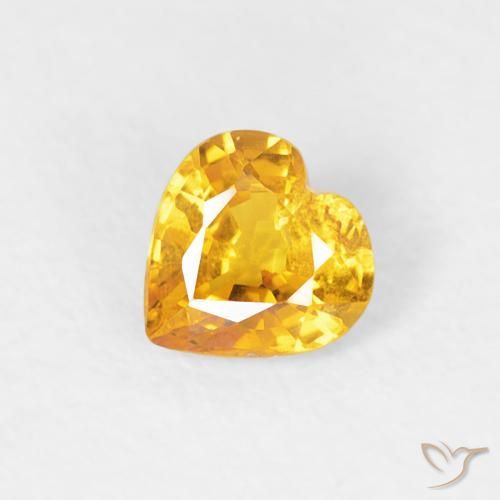 0.40ct 天然 金色 蓝宝石, 心形, VS-SI