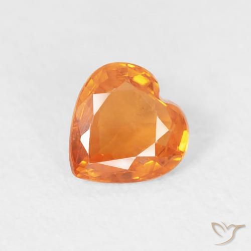 0.41ct 天然 亮橙色 蓝宝石, 心形, VS