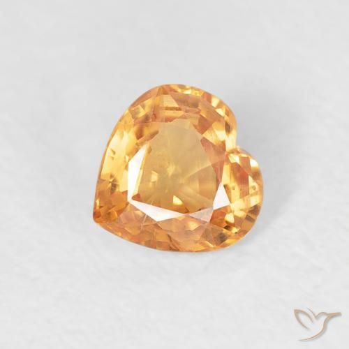 0.46ct 天然 亮橙色 蓝宝石, 心形, VS