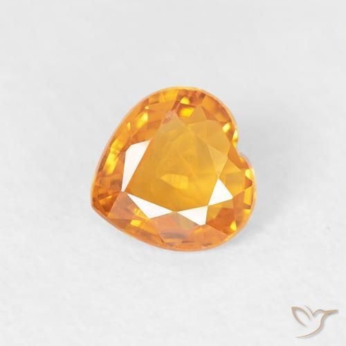 0.38ct 天然 杏橙 蓝宝石, 心形, VS
