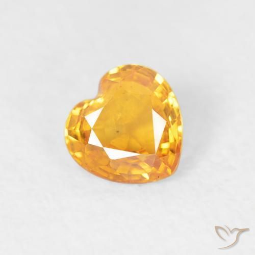 0.41ct 天然 中橙 蓝宝石, 心形, VS