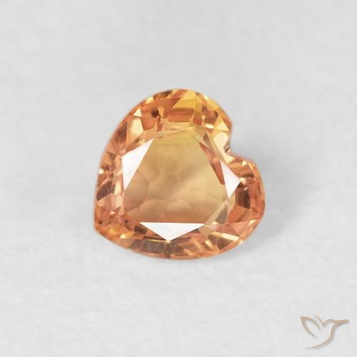 0.43ct 天然 虎橙 蓝宝石, 心形, VS