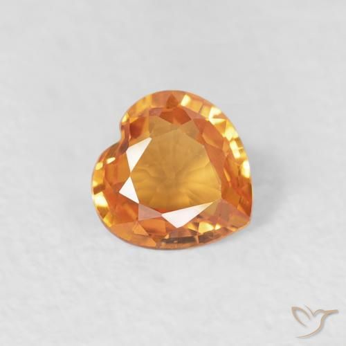 0.35ct 天然 中橙 蓝宝石, 心形, VVS