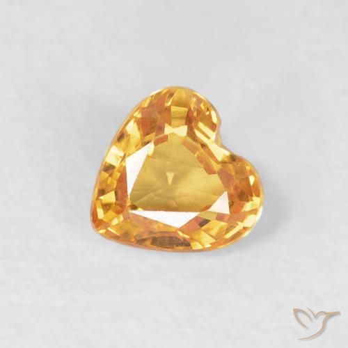 0.46ct 天然 中橙 蓝宝石, 心形, VVS