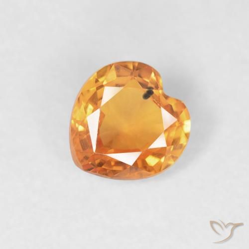 0.44ct 天然 亮橙色 蓝宝石, 心形, VVS-VS