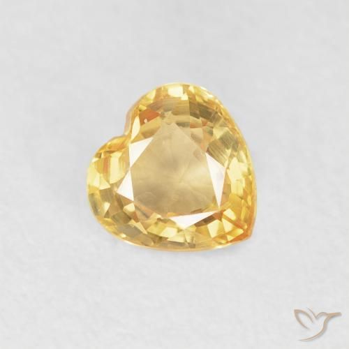 0.51ct 天然 浅金色 蓝宝石, 心形, VVS